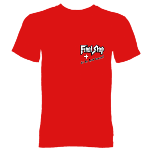T-Shirt "Final Stap - Bis der Arzt kommt" Aufdruck klein rot