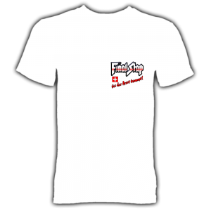 T-Shirt "Final Stap - Bis der Arzt kommt" Aufdruck klein weiß